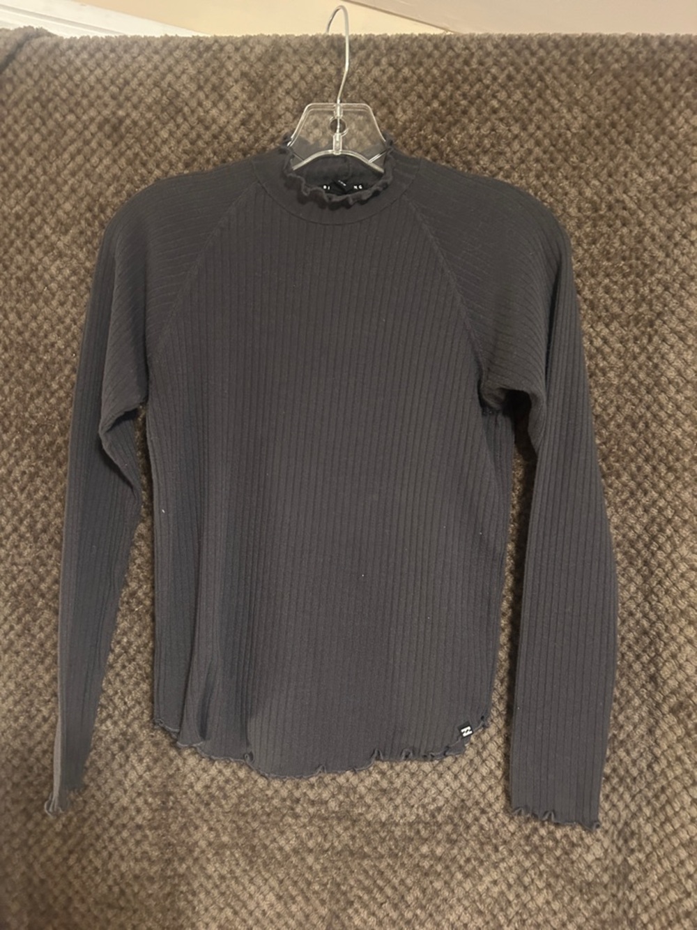 Billabong Black Ribbed Crewneck Sweater